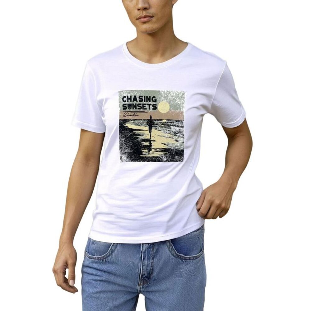 Kinetix Mens Chasing Sunsets Pima Cotton T-Shirt Small White - NWT $65